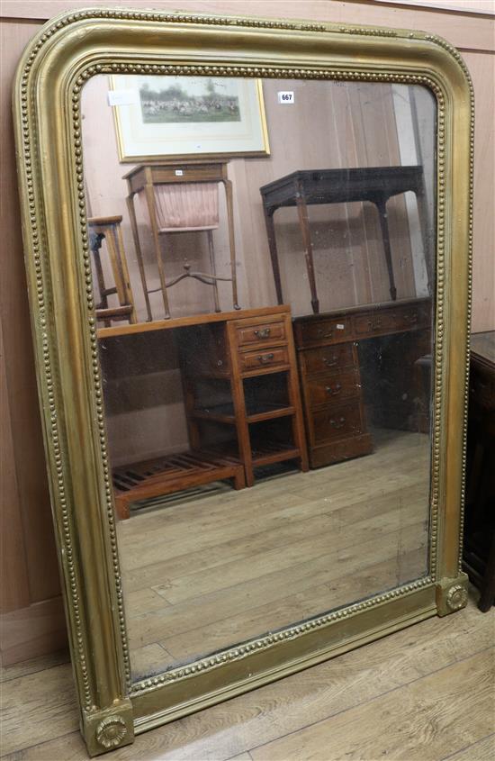 A gilt frame mirror, H.143cm